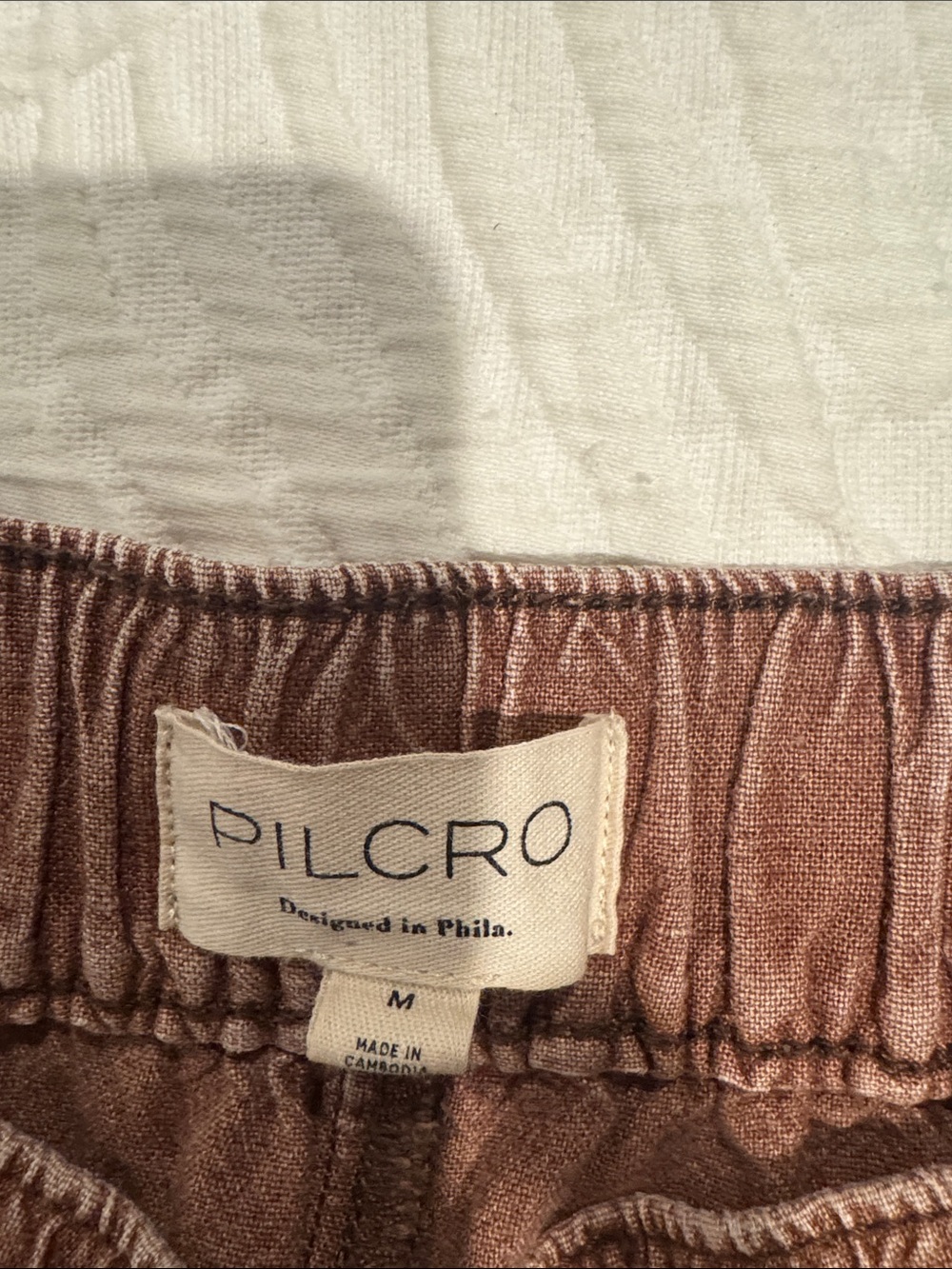 Pilcro Brown Elastic Waist Trousers